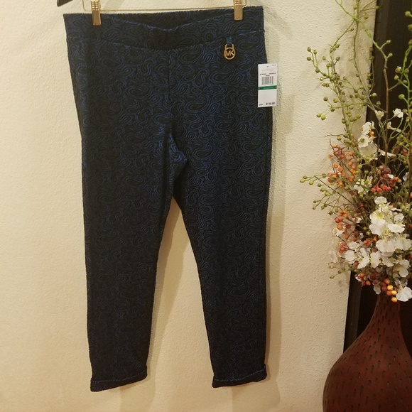 Michael Kors Blue with Black Lace design pants - Picture 3 of 7